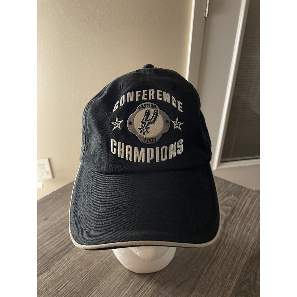 Nike San Antonio Spurs 2003 NBA Champions Black Hat Cap Embroidered patch VTG